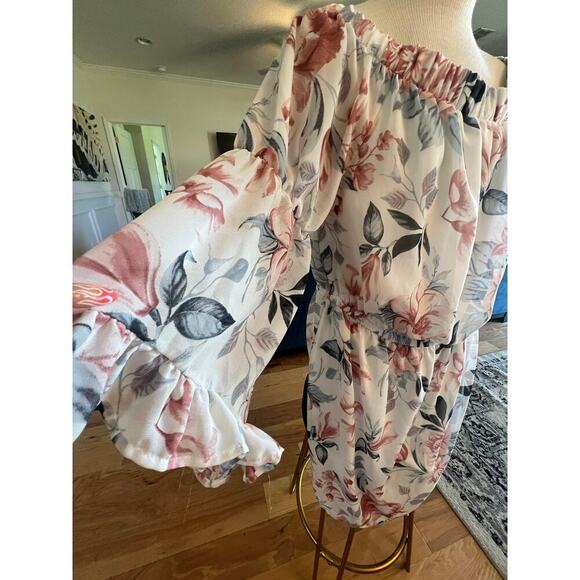 INDULGE FLORAL OFF SHOULDER BLOUSEN LINED PLUS SIZE WOMENS 3X - Picture 6 of 8